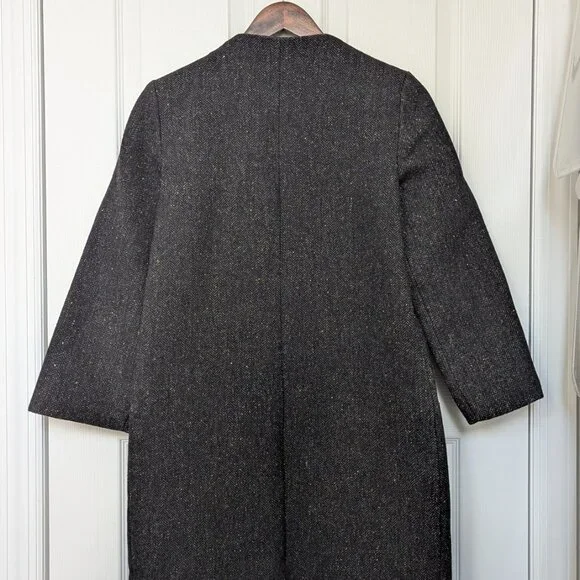 Zara Collarless Wool Winter Coat (size S) - Picture 2 of 4